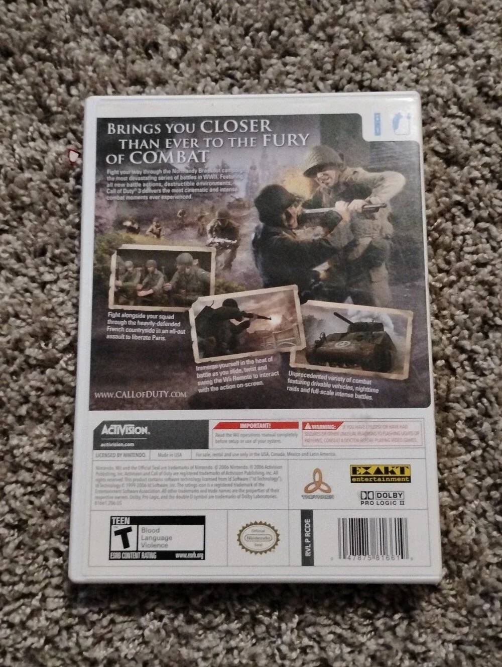 Call of Duty 3 (Nintendo Wii) - Complete in Box (CIB)